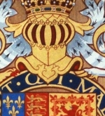 arms of Charles the second on oak panel